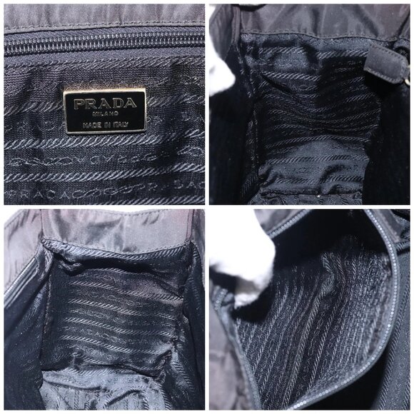 PRADA Hand Bag Nylon Black Gold Auth 131867 - Picture 15 of 16